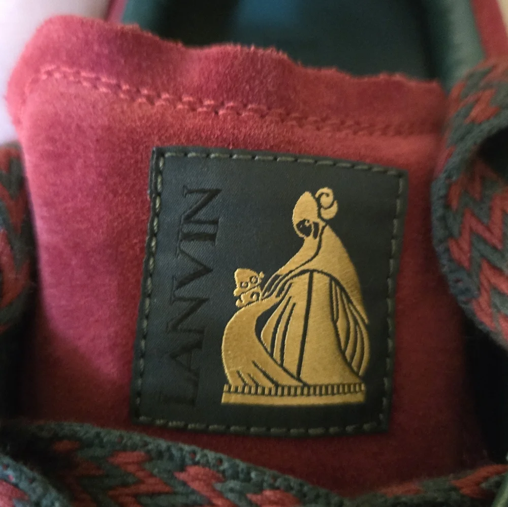 Lanvin Red High-Top Sneakers with Suede Finish - Picture 7 of 12